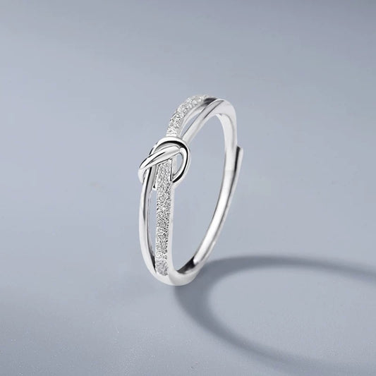 Adjustable Double Band Infinity Knot Ring – Symbol of Eternal Bond and Love