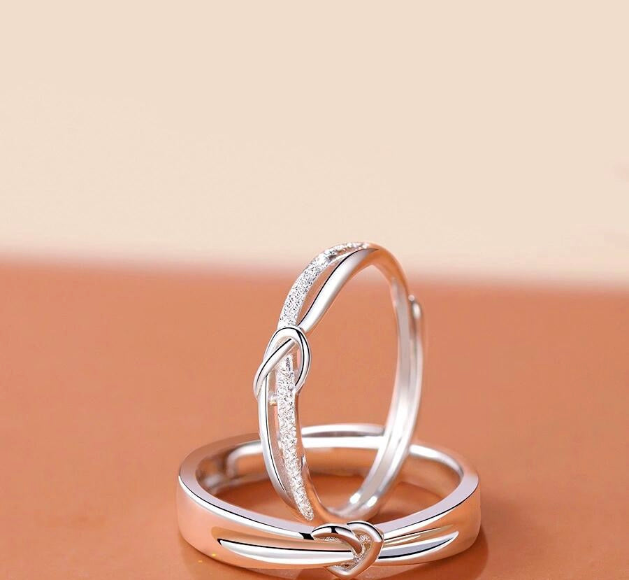 Adjustable Double Band Infinity Knot Ring – Symbol of Eternal Bond and Love