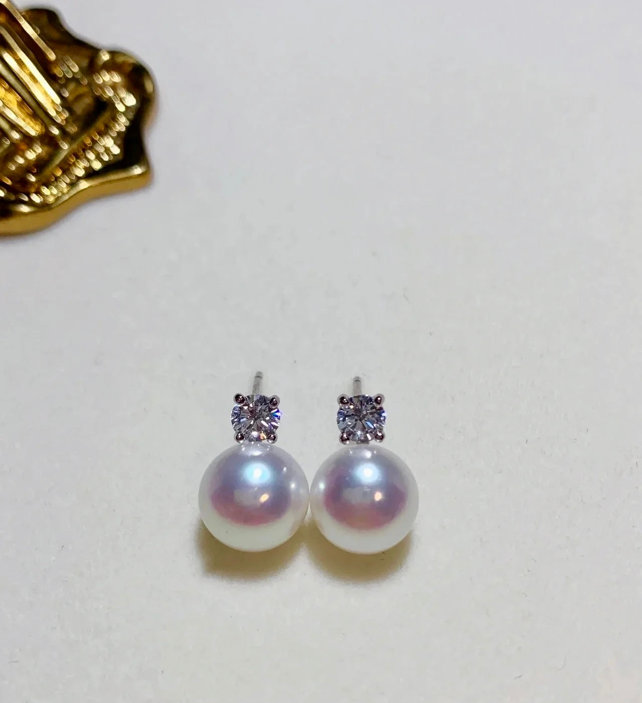 Elegant Natural Freshwater Pearl Stud Earrings – 9.5-10mm Radiant |Princess Style | Gift for her